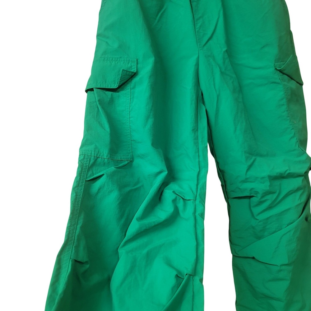 Love Tree Womens Kelly Green Cargo Parachute Pants Toggle Small Gorpcore Y2k